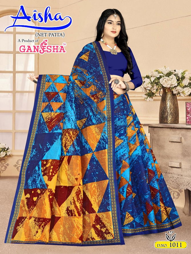 Aisha Vol 1 By Ganesha Printed Cotton Daily Wear Sarees Wholesale Shop In Surat
